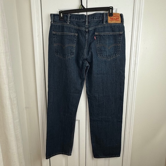 Levis 514 Mens Jeans 38x32 Straight Fit Dark Wash Denim Classic - Picture 2 of 7